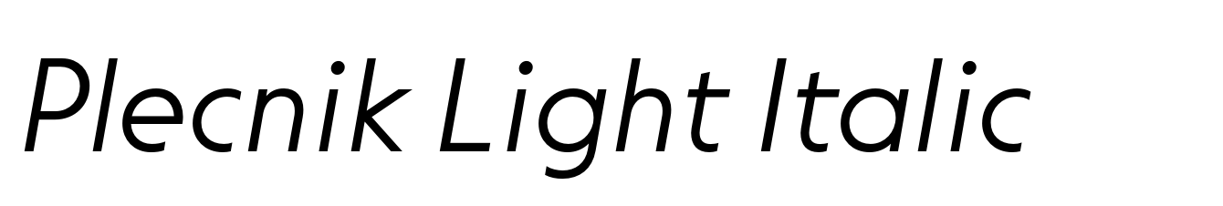 Plecnik Light Italic